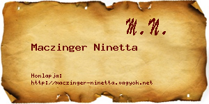 Maczinger Ninetta névjegykártya
